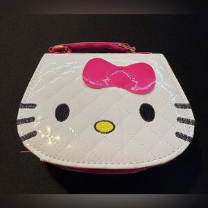 Hello Kitty Quilted White and Pink Purse with Cross body strap